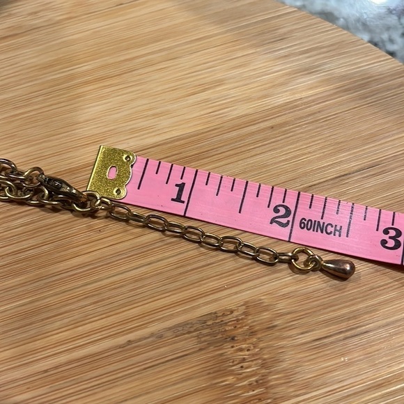 Boho Gypsy coins necklace in gold tone metal and rhine stones - Picture 9 of 11